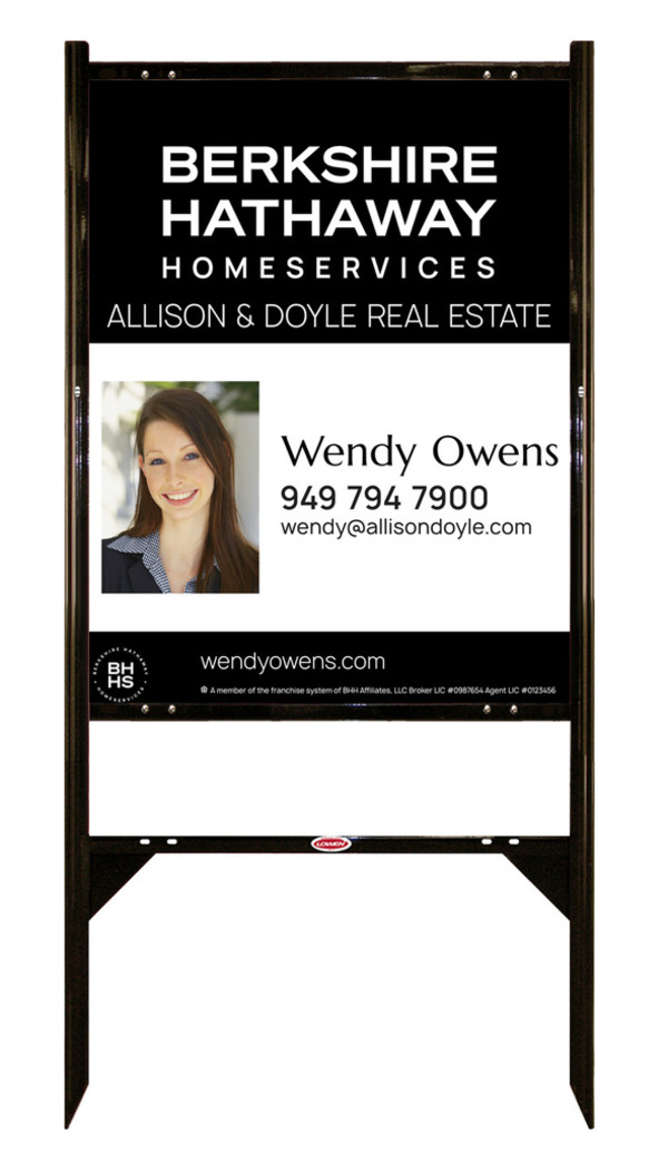 Angle Iron Frame and Agent Photo Sign Panel Unit, 30h x 24w, Steel