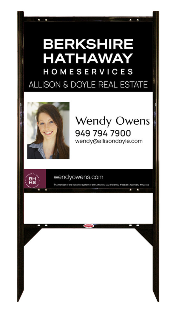 Angle Iron Frame and Agent Photo Sign Panel Unit, 30h x 24w, Steel