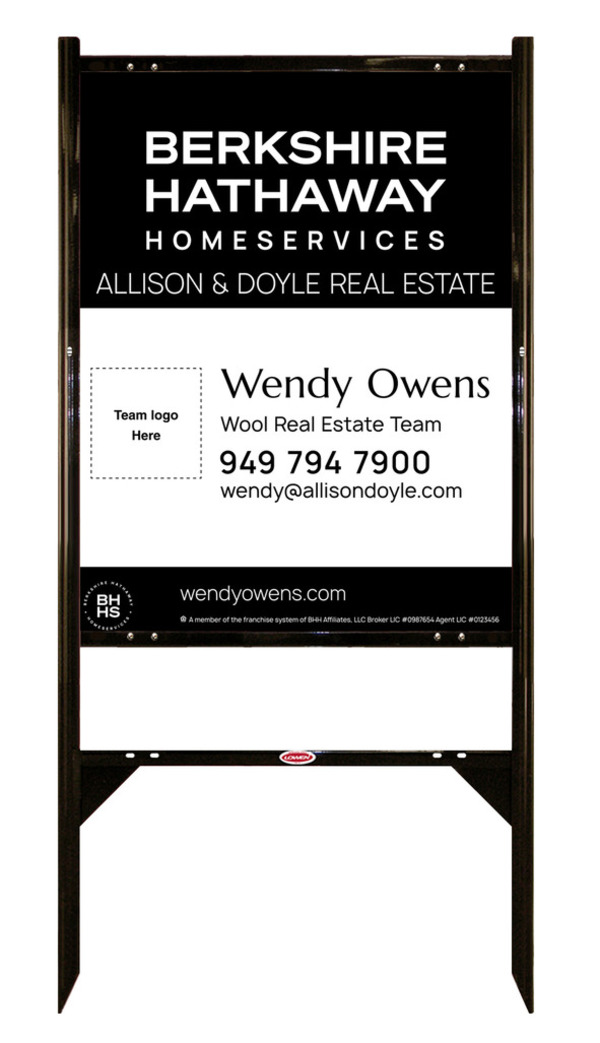 Angle Iron Frame and Team Logo Sign Panel Unit, 30h x 24w, Steel