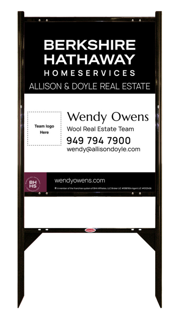 Angle Iron Frame and Team Logo Sign Panel Unit, 30h x 24w, Steel