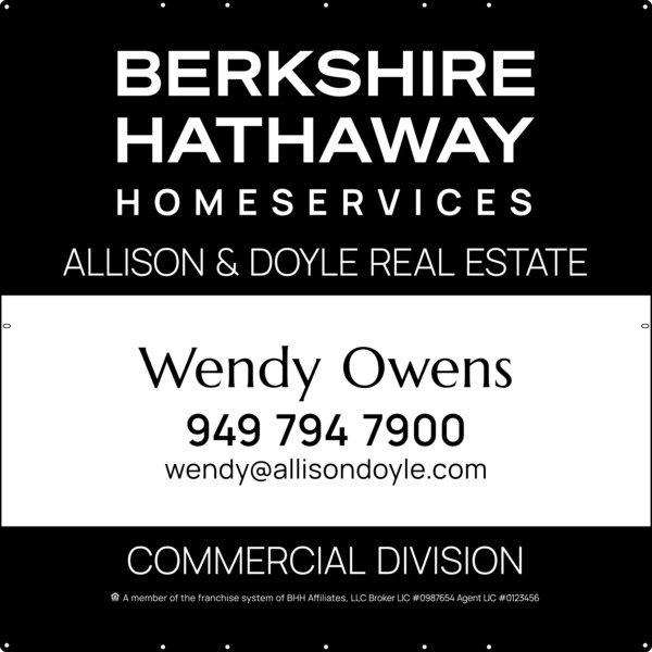 Commercial Division Agent Sign Panel, DF, 48h x 48w, 24 Ga Steel