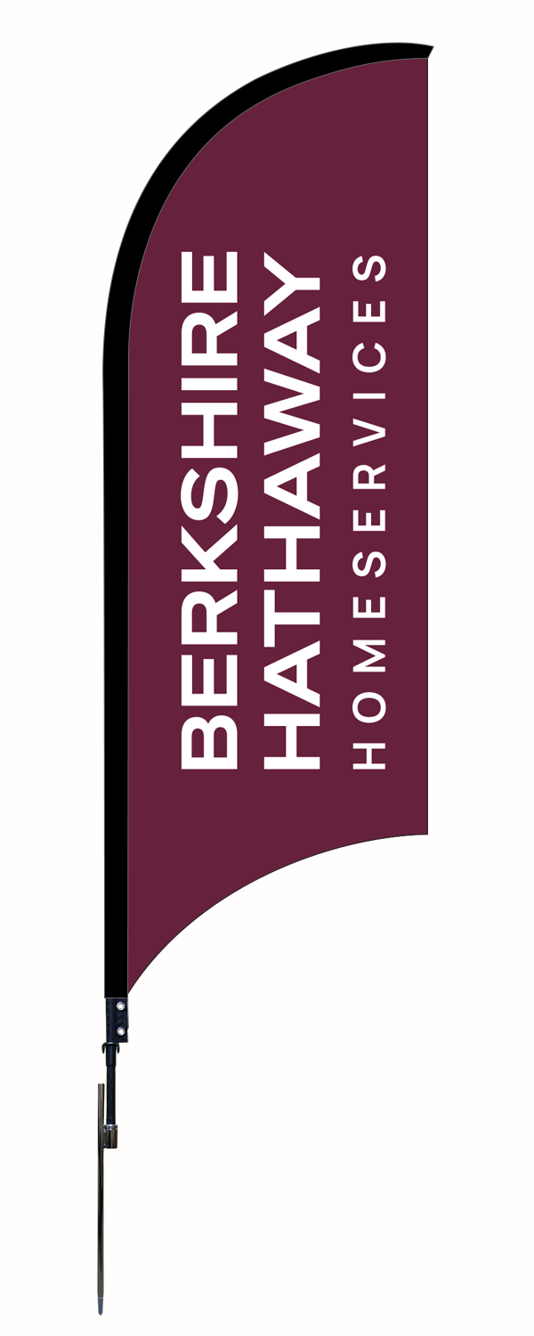 Berkshire Hathaway Home Services Feather Flag and Pole, 9-foot - White Copy