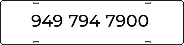 Phone Number Sign Rider, 6h x 24w, Steel