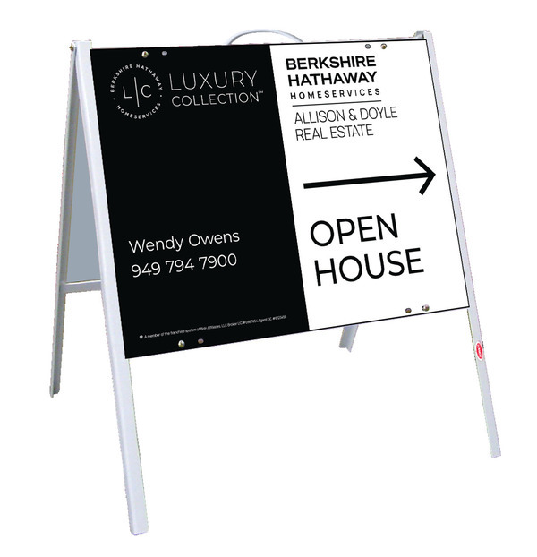 A-Frame and Agent Open House Sign Panel Unit, 18h x 24w, .050 Poly