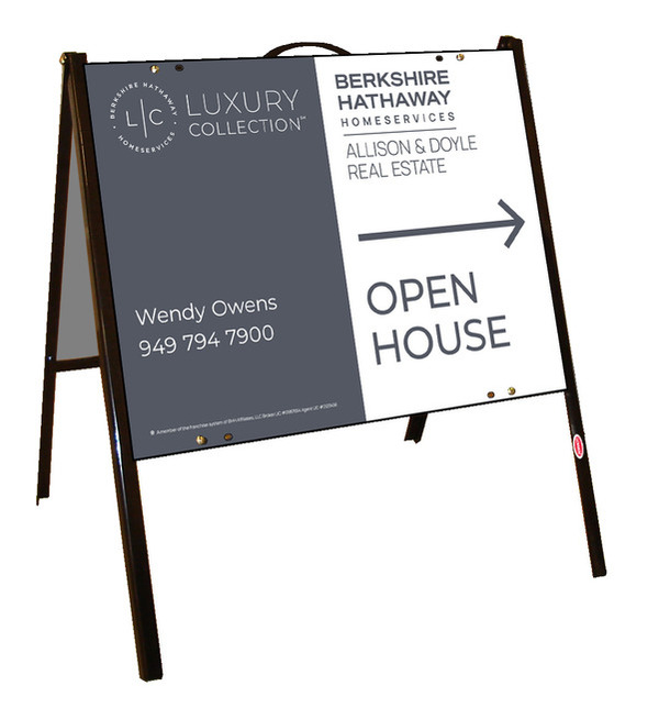 A-Frame and Agent Open House Sign Panel Unit, 18h x 24w, .050 Poly
