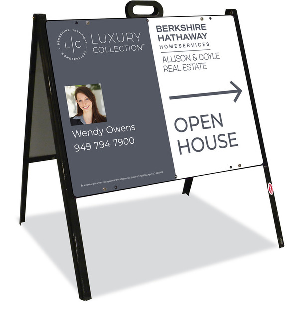 A-Frame and Agent Photo Open House Sign Panel Unit, 18h x 24w, Steel