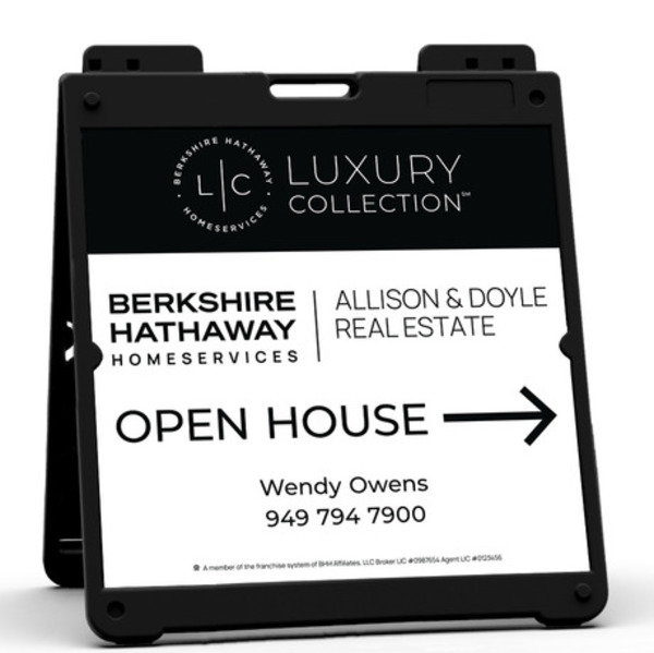 Heavy Duty Plastic A-Frame and Agent Open House Sign Panel Unit, 24h x 24w, Aluminum Composite