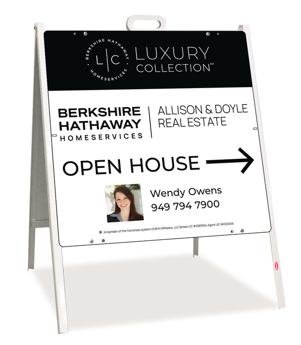 A-Frame and Agent Photo Open House Sign Panel Unit, 24h x 24w, Steel