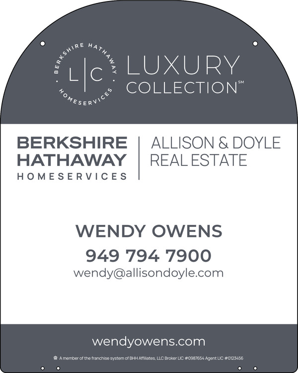 Reflective Hanging Yard Arm Dome Agent Sign Panel, 30h x 24w, 3mm Aluminum Composite