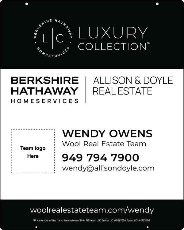 Hanging Agent Team Logo Sign Panel, 30h x 24w, 3mm Aluminum Composite