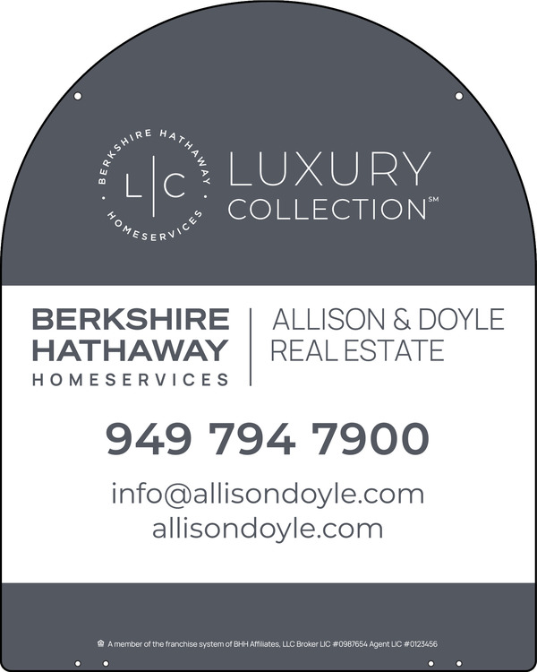 Reflective Hanging Arc Top Office Sign Panel, 30h x 24w, 3mm Aluminum Composite