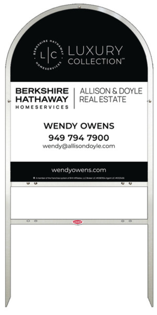 Arc Top Frame w 1 rider inserts and Agent Sign Panel Unit, 30h x 24w, Steel