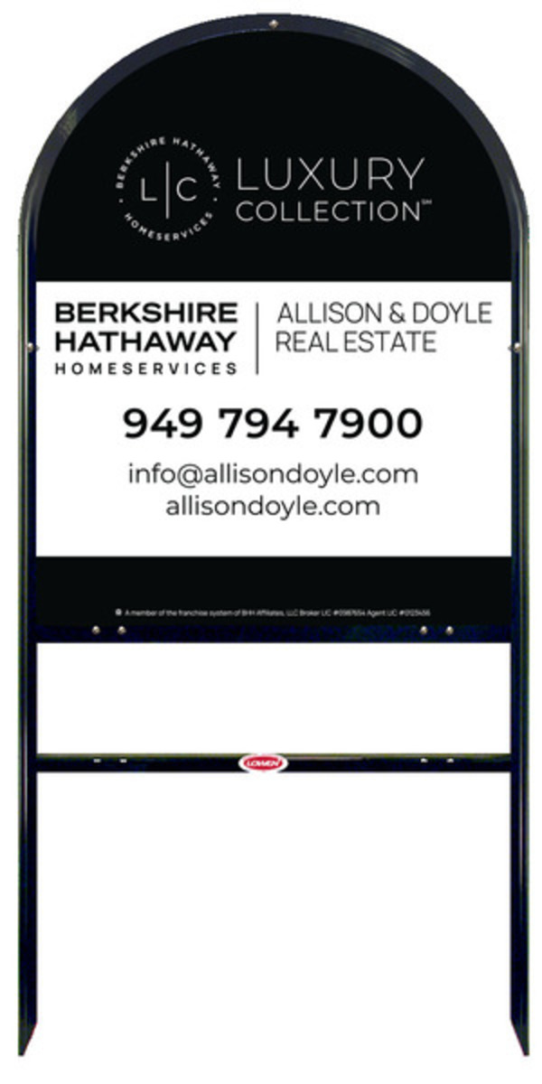 Arc Top Frame w 1 rider inserts and Office Sign Panel Unit, 30h x 24w, Steel