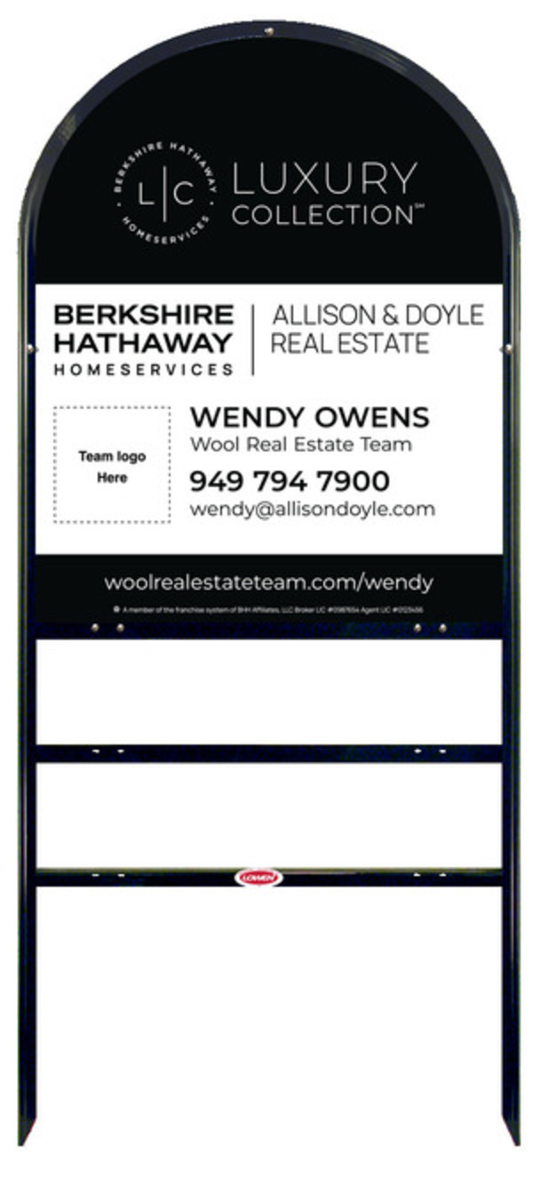 Arc Top Frame w 2 rider inserts and Agent Team Logo Sign Panel Unit, 30h x 24w, Steel