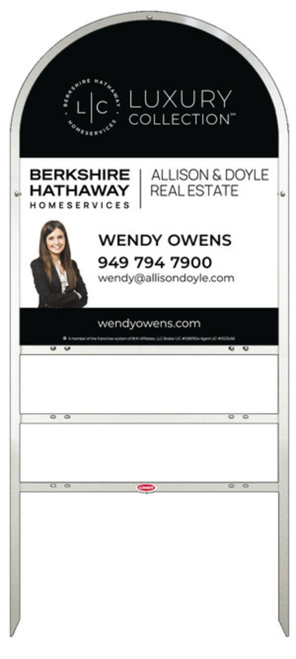 Arc Top Frame w 2 rider inserts and Cut Out Photo Sign Panel Unit, 30h x 24w, Steel