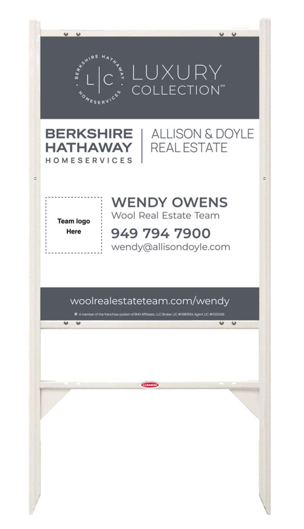 Angle Iron Frame and Agent Team Logo Sign Panel Unit, 30h x 24w, Steel