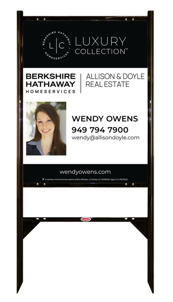 Angle Iron Frame and Agent Photo Sign Panel Unit, 30h x 24w, Steel