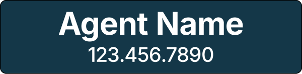 Agent Name Sign Rider, 6h x 24w, 3MM Aluminum Composite - No Holes