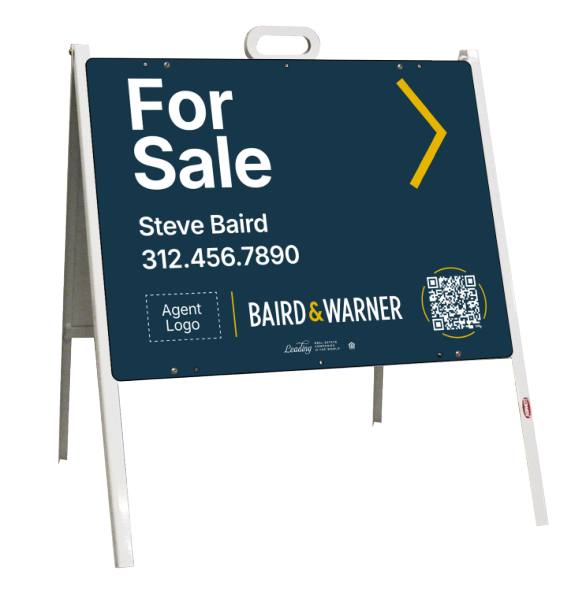 A-Frame and Agent Logo For Sale Sign Panel Unit, 18h x 24w, Steel