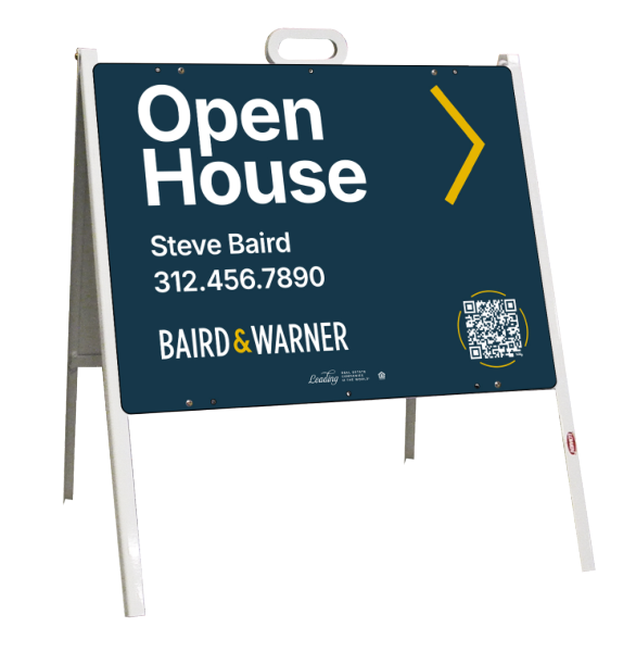 A-Frame and Agent Name Open House Sign Panel Unit, 18h x 24w, Steel