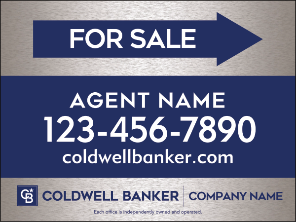 Directional Agent For Sale Sign Panel, 18h x 24w, 4mm Corrugated
