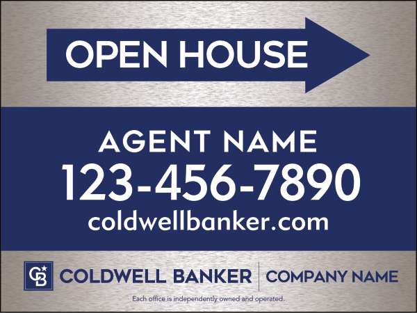 Directional Agent Open House Sign Panel, 18h x 24w, 4mm Corrugated
