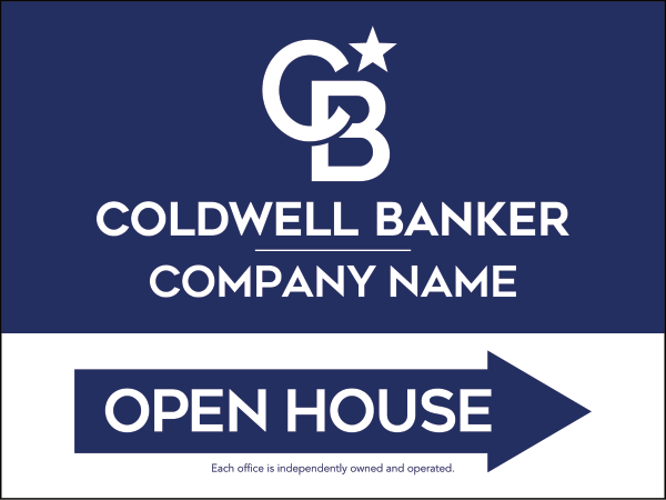 Directional Office Open House Sign Panel, 18h x 24w, 4mm Corrugated
