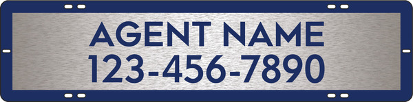 Agent Name Sign Rider, 6h x 24w, 3MM Brushed Aluminum Composite