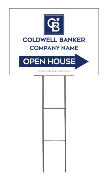 Wire H-Stake and Office Open House Sign Panel Unit, 18h x 24w, 4mm Corrugated