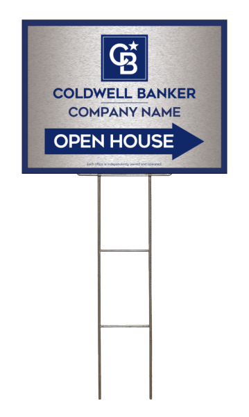 Wire H-Stake and Office Open House Sign Panel Unit, 18h x 24w, 4mm Corrugated