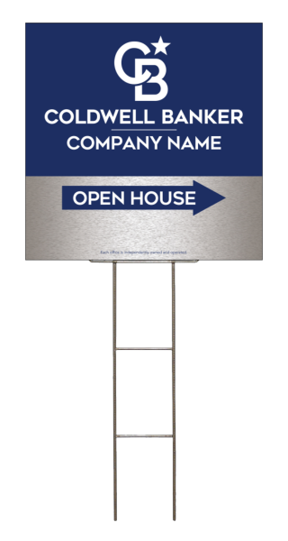 Wire H-Stake and Office Open House Sign Panel Unit, 24h x 24w, 4mm Corrugated