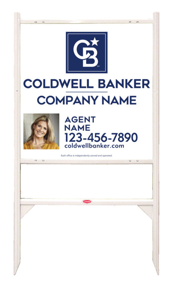 Angle Iron Frame and Agent Photo Sign Panel Unit, 24h x 24w, .040 Aluminum