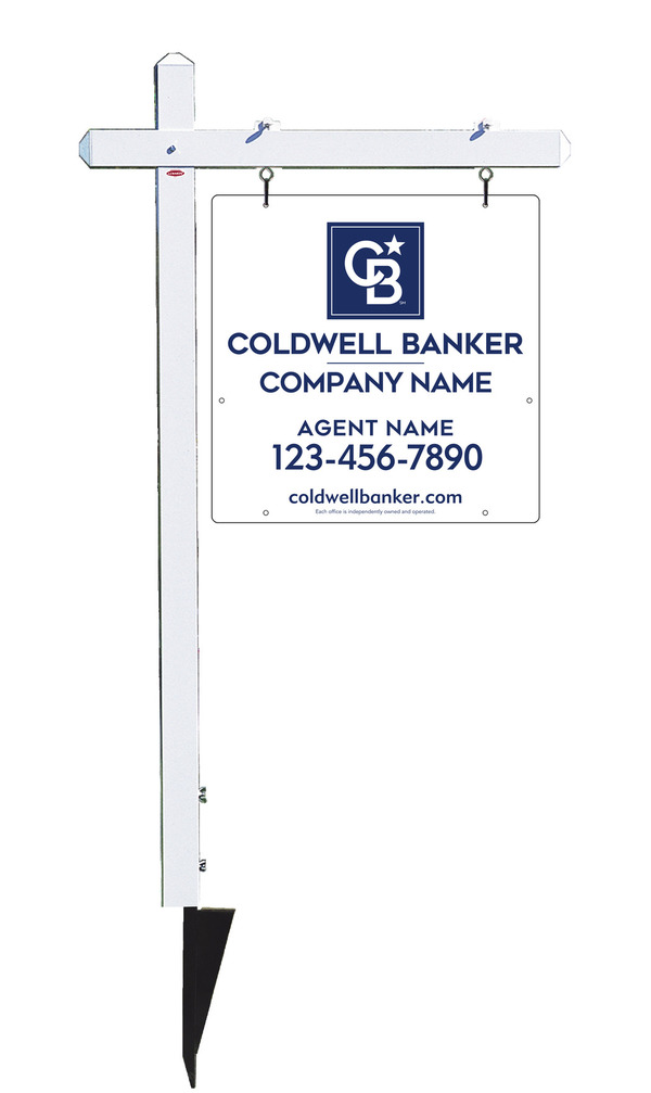 Sign Post and Agent Sign Panel Unit, 24h x 24w, .063 Aluminum