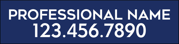 Commercial Professional Name Sign Rider, SF, 12h x 48w, 10MM Corrugated Plastic