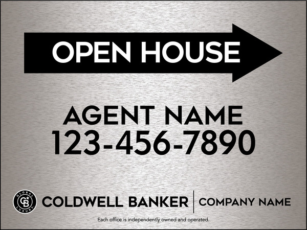 Directional Agent Open House Sign Panel, 18h x 24w, 4mm Corrugated