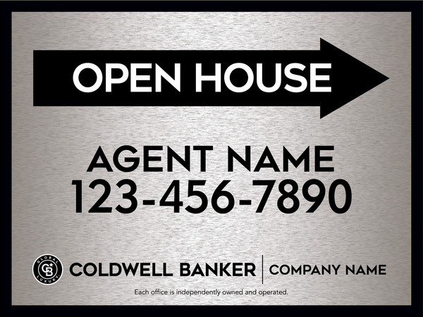 Directional Agent Open House Sign Panel, 18h x 24w, 4mm Corrugated