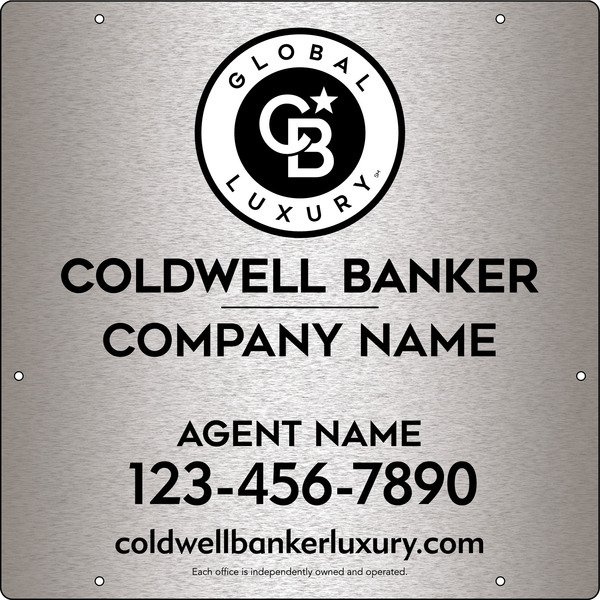 Agent Hanging Sign Panel, 24h x 24w, 3MM Brushed Aluminum Composite
