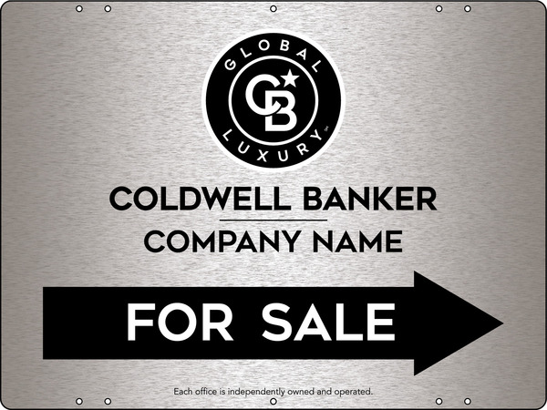 Directional Office For Sale Sign Panel, 18h x 24w, 3MM Brushed Aluminum Composite