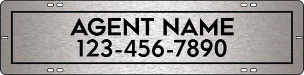 Agent Name Sign Rider, 6h x 24w, 3MM Brushed Aluminum Composite