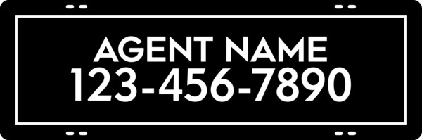 Agent Name Sign Rider, 8h x 24w, 3MM Brushed Aluminum Composite