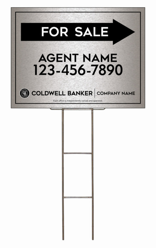 Wire H-Stake and Agent For Sale Sign Panel Unit, 18h x 24w, 4mm Corrugated
