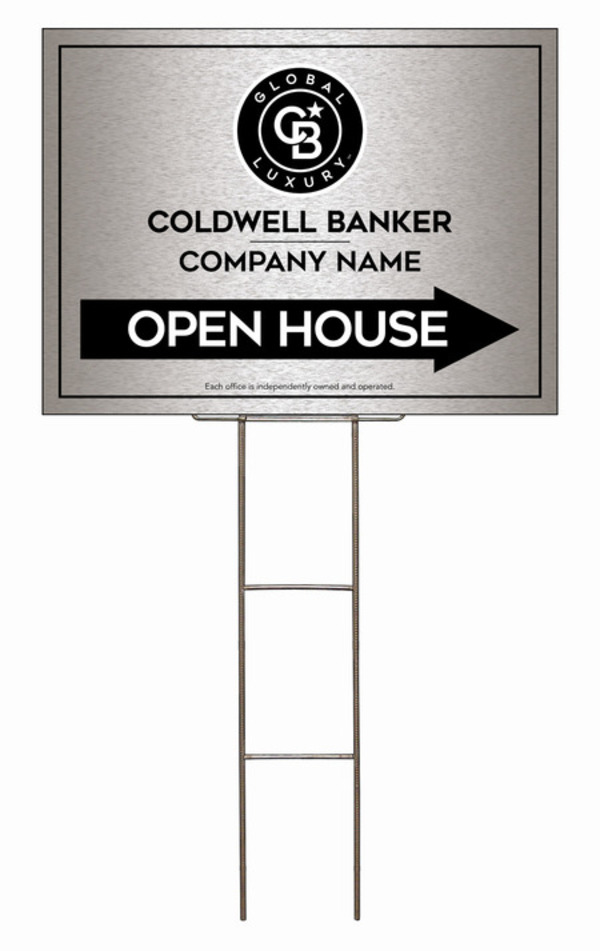 Wire H-Stake and Office Open House Sign Panel Unit, 18h x 24w, 4mm Corrugated