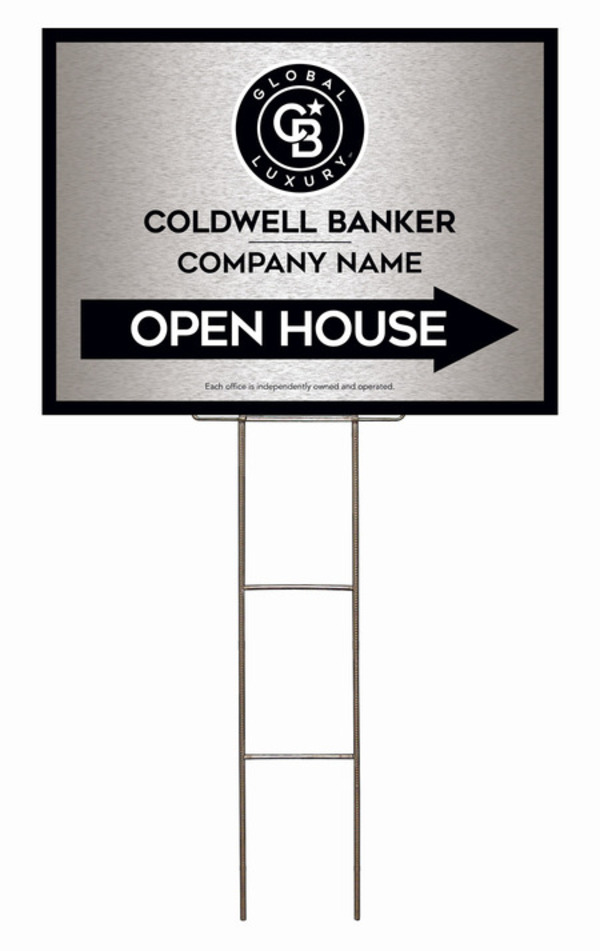 Wire H-Stake and Office Open House Sign Panel Unit, 18h x 24w, 4mm Corrugated