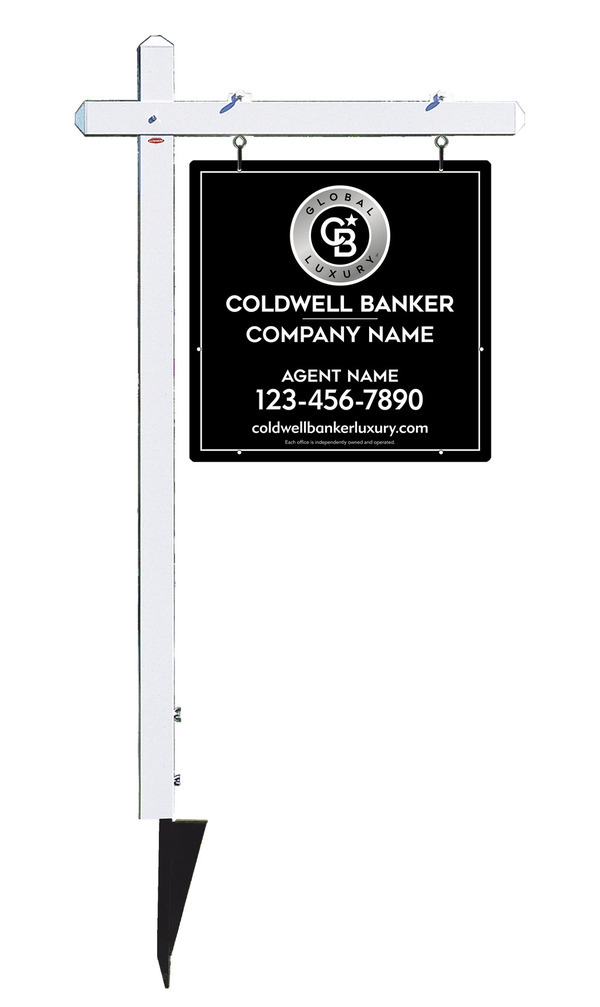 Sign Post and Agent Sign Panel Unit, 24h x 24w, 3MM Aluminum Composite