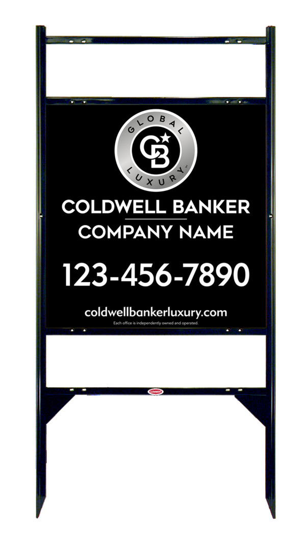 Angle Iron Frame w 2 Rider Inserts and Office Sign Panel Unit, 24h x 24w, 3MM Aluminum Composite