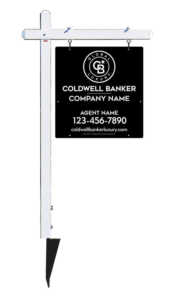 Sign Post and Agent Sign Panel Unit, 25h x 24w, 3MM Aluminum Composite
