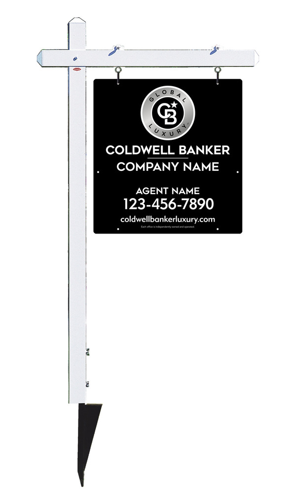 Sign Post and Agent Sign Panel Unit, 25h x 24w, 3MM Aluminum Composite