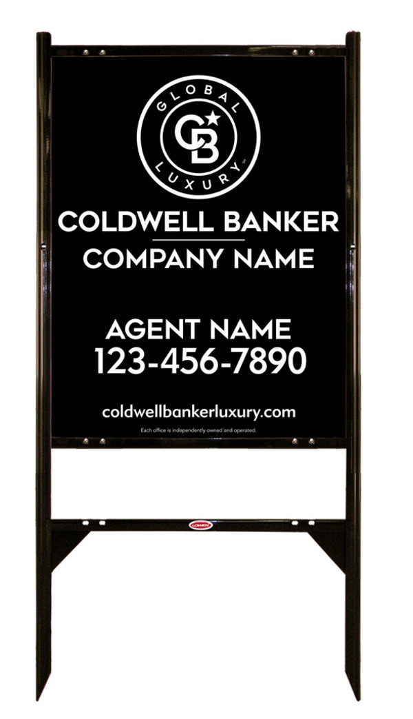 Angle Iron Frame and Agent Sign Panel Unit, 30h x 24w, Steel