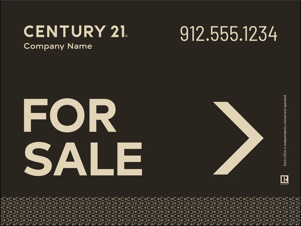 Corrugated Directional For Sale Panel 18x24 Gold - Century 21 | Lowen Sign