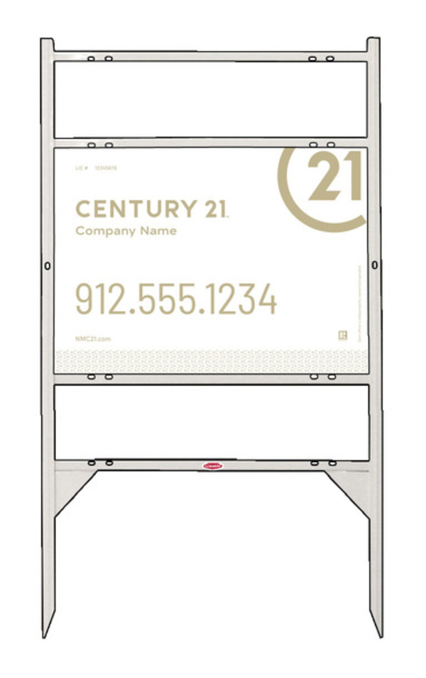 Thor Frame 18x24 Aluminum Composite Dual Rider White  - Century 21 | Lowen Sign